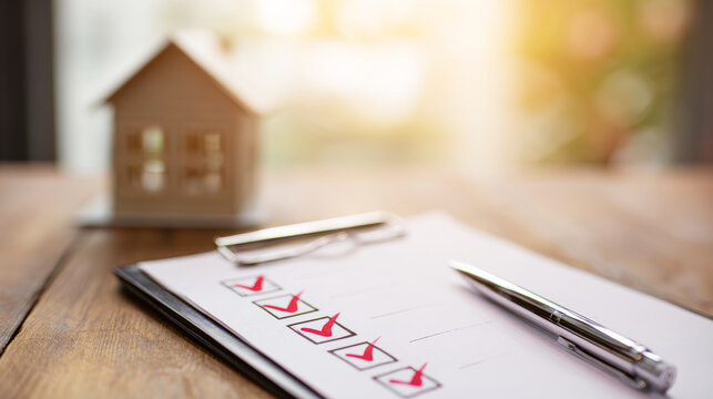 Real estate planning checklist showing completed tasks for property purchase or house rental agreement