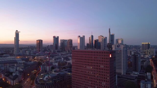 Frankfurt Skyline At Night Germany
