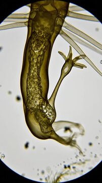Microscopic view of plant root growth and development