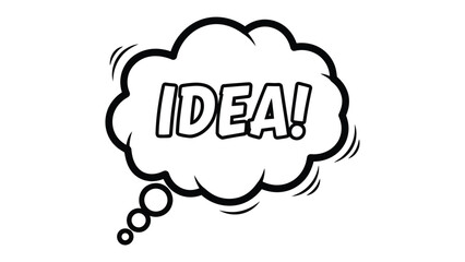 Idea Bubble: A visual representation of a creative thought, this image features a classic thought bubble, the word IDEA! boldly displayed within, and a sense of inspiration © Jannat