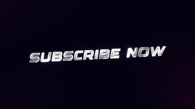 Animated 'Subscribe Now' Text with Glowing Light Effects