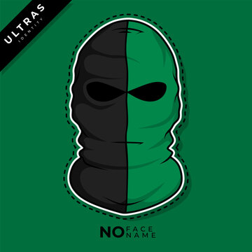 vector illustration of a sticker logo balaclava ultras design football fans with abstract background