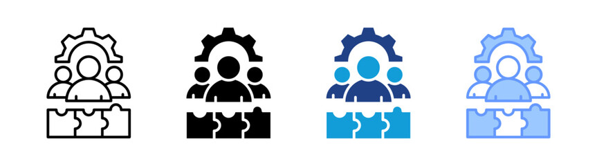 Fototapeta premium Collaboration icon set multiple style collection