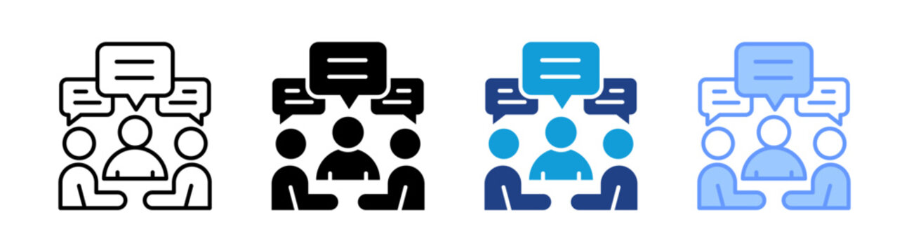 Discussion icon set multiple style collection