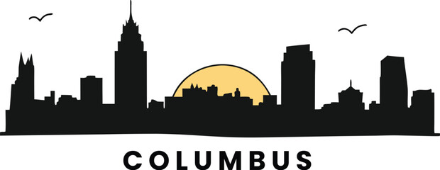 Columbus city silhouette. Vector