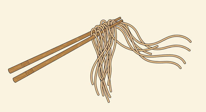 Chopsticks Holding Noodles
