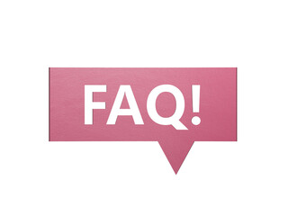 Fototapeta premium faq word written on Speech Bubble with copy space.Minimalist Abstract Design With White Cut Out Paper.Supports PNG files with transparent backgrounds.