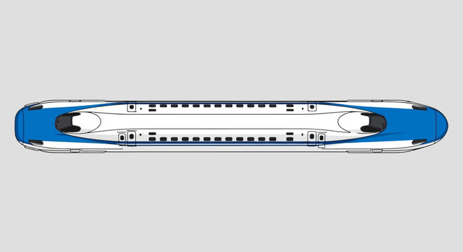 Top view of a modern high-speed train