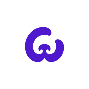 dog letter w icon purple logo. icon branding animal