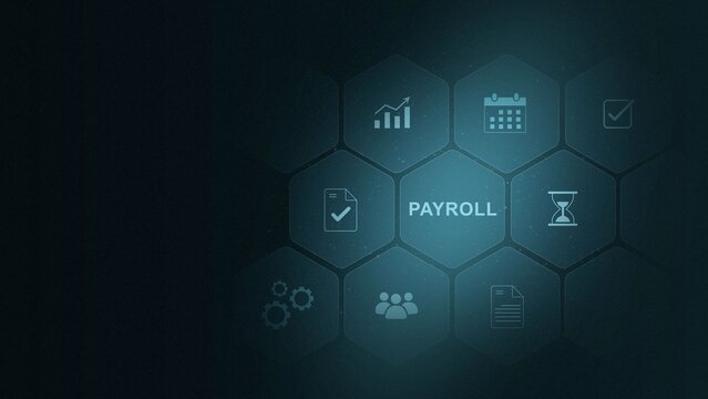 Payroll Management and Financial Processing System. Businessman works on payroll management, efficient payroll operations and employee salaries, digital interface and 3d illustration