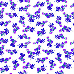 Fototapeta premium seamless pattern with blue flowers