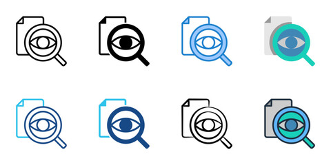 Fototapeta premium File viewer icons set multiple style collection. Editable stroke 