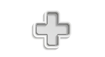Fototapeta premium Clean White Layered Plus Sign for UI Design