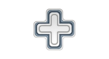 Obraz premium Blue and Grey Layered Plus Sign Graphic