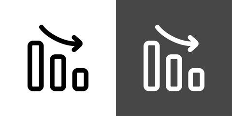 シンプルな下降の棒グラフのアイコン