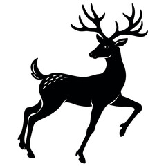 Obraz premium Deer silhouette vector illustration