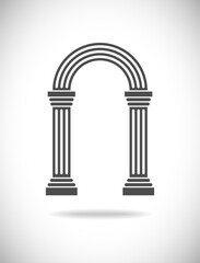 Naklejka premium Arch abstract graphic icon. Architecture arch isolated sign on white background. Vector illustration