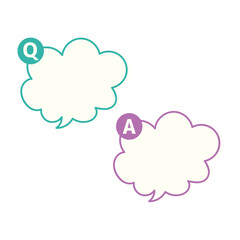 質問と答えのふわふわの吹き出し