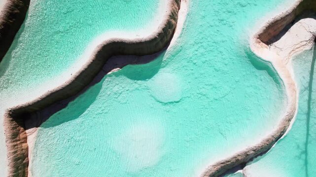 Drone view of Shenxianchi Scenic Area in Sichuan, China, near Jiuzhaigou and Huanglong, peaceful and clean water in pond among mountains, 4k real time footage travel concept.