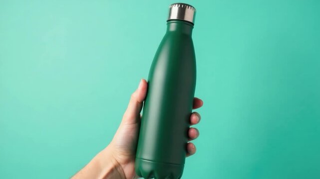 A person holds a green water bottle in their hand, highlighting the importance of staying hydrated