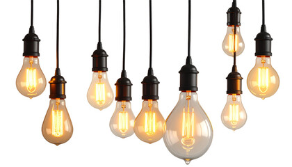 Obraz premium A glass light bulb glows brightly against a white background