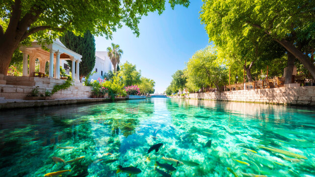 Sacred Fish Swimming in the Holy Lake of Abraham Balikli Gol Urfa Turkey