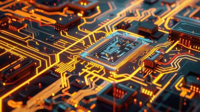 A detailed view of a computer's internal components, suitable for technical s or educational purposes