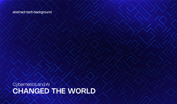 Abstract creative blue background with geometric line design for modern banner design. Digital graphic ai tech element and pattern shape backdrop.