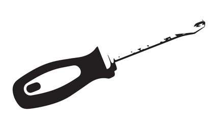 Kitchen peeler with ergonomic handle and blade.