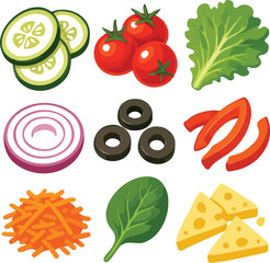 Fresh Salad Toppings transparent