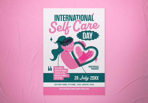 Green Riso International Self Care Day Flyer