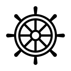 Obraz premium Ship steering wheel icon