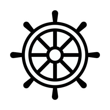 Ship steering wheel icon