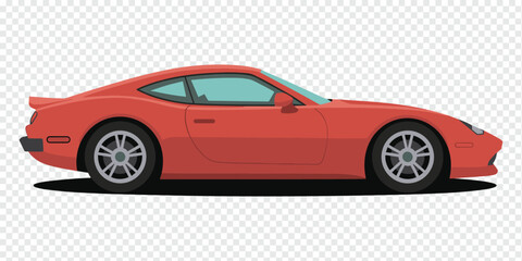 Obraz premium Red Sports Car Isolated on Transparent Background Performance Vehicle Concept