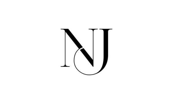 NJ initial letter logo or NJ monogram logo