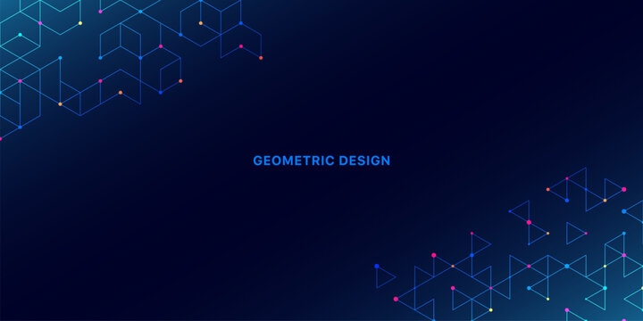 Abstract technology background with a geometric pattern of hexagon shapes. Graphic design element