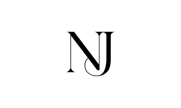 NJ initial letter logo or NJ monogram logo