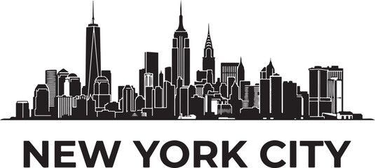 Fototapeta premium Modern New York City skyline with iconic skyscrapers