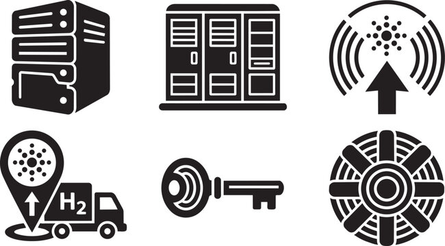 Edge Computing, Localized Data Processing and Decentralized IoT Infrastructure Modular Tech Icon Set Vector Illustration