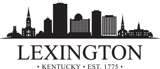 Fototapeta premium Lexington Kentucky city skyline with historic buildings and modern skyscrapers