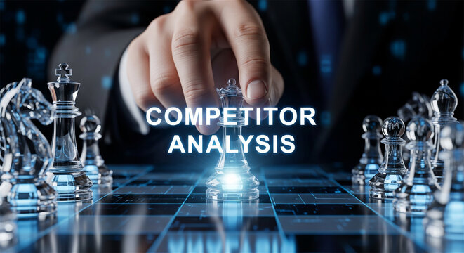 Strategic business move with chess piece symbolizing competitor analysis and competitive strategy