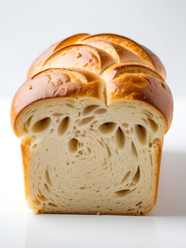 An isolated Cuban bread loaf against a white background.