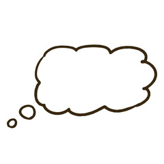 手描きのシンプルな吹き出し 雲型空想