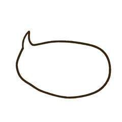 手描きのシンプルな吹き出し 円形