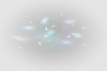 Colorful galaxy nebula with sparkling stars and cosmic light glow isolated on transparent background © Alla