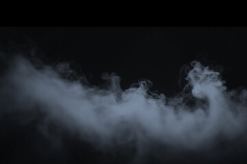 Fototapeta premium White smoke clouds swirling and rising isolated on transparent background