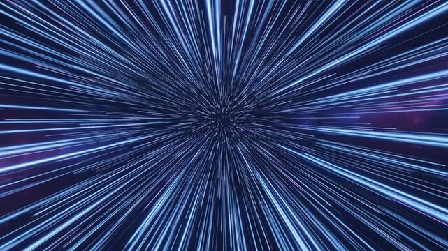 Blue Light Streaks Simulating Hyperspeed in Deep Space