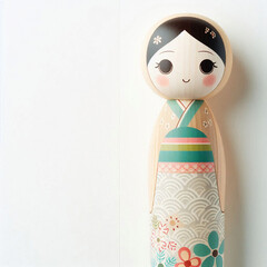 落ち着いた背景に佇む和モダンな木製の置物