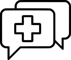 Obraz premium Medical Chat Support Line Icon – Healthcare Communication and Online Consultation Vector Illustration