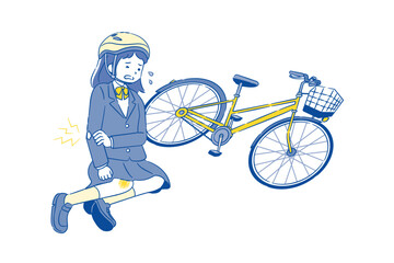 自転車で事故をした女子学生 2C